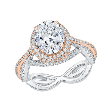 Round Diamond Engagement Ring in 18K Two-Tone Gold (Semi-Mount)